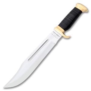 Down Under Knives Outback Eclipse 1095 Carbon Steel Blade Black Leather Handle