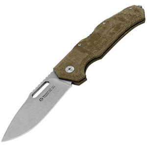 Maserin 480MD Nimrod Backlock Drop Point Blade Knife with Desert Tan Micarta Handle