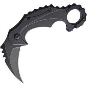 Brous M001A Enforcer Linerlock Acid Stonew with Black Sculpted Polymer Handle