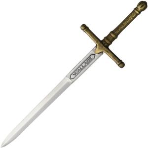Armaduras Carded Wallace Letter Opener, 4.63 unsharpened blade, Aged brass finish metal alloy handle, 1203