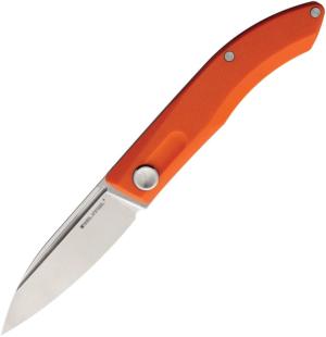 Real Steel Stella Folder Folding Knife, 3 stonewash finish VG-10 stainless blade, Orange G10 handle, 7052