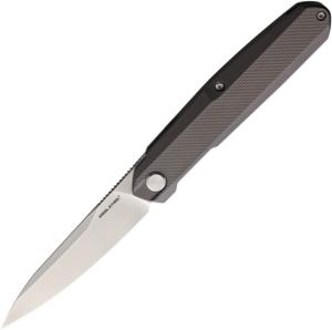Real Steel G5 Metamorph Compact Grey Folding Knife, 3 satin finish VG-10 stainless blade, Gray aluminum handle, 7811C