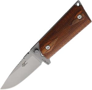 Ultimate Equipment M1911 Compact Hammerhead Folding Knife, 3 bead blast finish 440C stainless blade, Checkered Walnut handle, CLW-440C