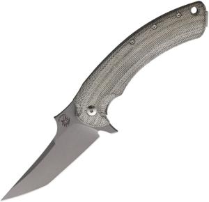 Bastinelli Creations Gecko Framelock Folding Knife, 3.5 stonewash finish Bohler N690 stainless blade, Green micarta handle with titanium back handle, GECKO FOLDER SW