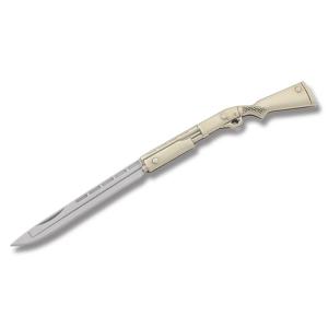 American Shotgun Brass Novelty Knife with Fully Detailed Handle and Stainless Steel Plain Edge Blade