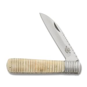 Old Forge Barlow 4" with Grooved Natural Bone Handle and Handmade Wharncliffe  Plain Edge Blade Model NSI-874/WHARNCLIFF