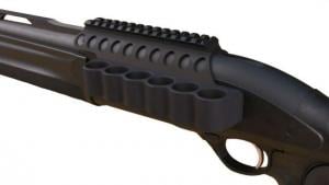 Mesa Tactical SureShell Aluminum Carrier and Rail for Beretta 1301 Comp, 12-GA, Black, 6-Shell, 5.5in, 94210