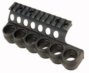 Mesa Tactical SureShell Polymer Carrier and Rail for Ben M2 Tactical, 12-GA, Black, 6-Shell, 4.5 in, 94940