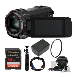Panasonic HC-V770 Full HD Camcorder with 64GB SD Card, Battery, Tripod, and Accessory Bundle