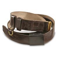 Romanian Military Surplus Leather Belt with Buckle, Used