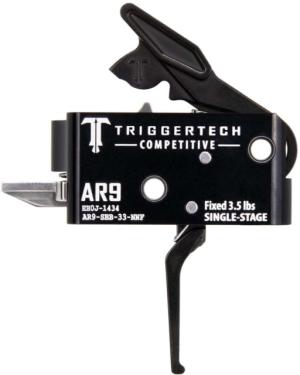 Triggertech AR9 Single-Stage Competitive Flat Competition Trigger, 3lb Pull, Black, AR9-SBB-33-NNF