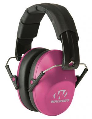 Walkers Game Ear GWPFPM1PNK Pro Low Profile Folding Muff Earmuff  Pink