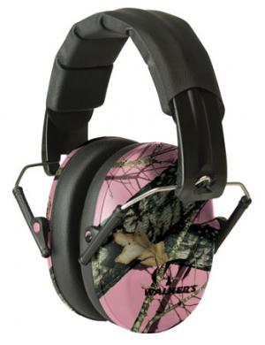 Walkers Game Ear GWPFPM1PKMO Pro Low Profile Folding Muff Earmuff  Pink Mossy Oak