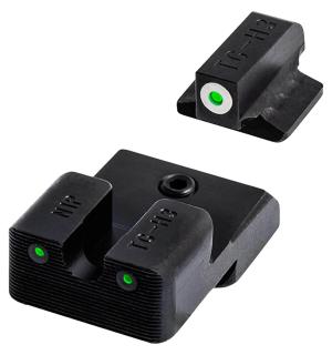 TruGlo TG-TG231G3MC Tritium Pro Night Sights Low Set Tritium Green with Orange Outline Front/Green Rear with Nitride Fortress Frame for Glock 42, 43 MOS