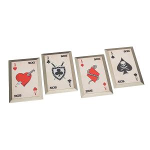SOG THROWING DEATH CARDS THE 4 ACES3CR13 STAINLESS STEEL W NYLON SHEATH ( 6 PER CASE )