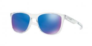 Oakley Trillbe X OO9340 Sunglasses 934005-52 - Polished Clear Frame, Sapphire Iridium Polarized Lenses