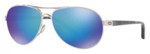 Oakley Feedback 407935 Polarized Sunglasses - Polished Chrome/Prizm Sapphire - Standard