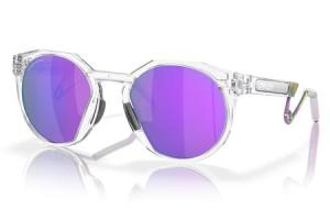 OAKLEY HSTN Metal Sunglasses with Matte Clear Frame and Prizm Violet Lenses 