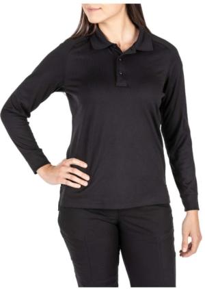 5.11 Tactical Performance Polo L/S - Womens, Black, XL, 62408-019-XL
