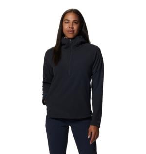 Mountain Hardwear Summit Grid Half Zip Hoody - Women's, Extra Small, Dark Storm, 2019011004-Dark Storm-XS