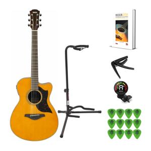 Yamaha AC1M Acoustic-Electric Guitar (Right-Hand, Vintage Natural) with Accessory Bundle