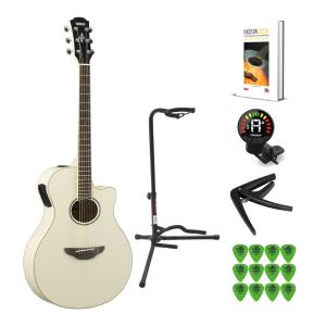 Yamaha APX600VW Thinline Acoustic-Electric Guitar (Vintage White) with Accessory Bundle