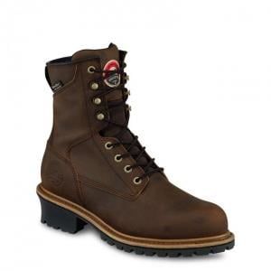 Irish Setter Men's Mesabi Logger 8in Waterproof Leather Work Boots, Brown, 14 E2, 83829E2140