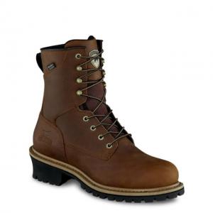 Irish Setter Mesabi 83834 Mens Logger Boot w/ Safety Toe, 8 in Height, Waterproof, Leather, EE Extra Wide Width, Brown, 14, 83834E2140