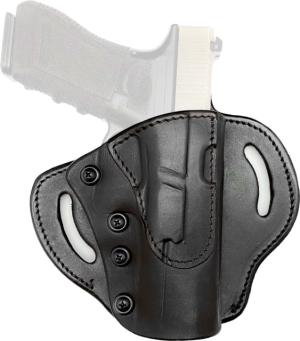 Tagua Gunleather Quick Draw Leather OWB Holster, Most Single Stack S&W Shield, Hellcat, Shield EZ, 9mm/.40 - 3, Right Hand, Black, EXLOCKROT1010