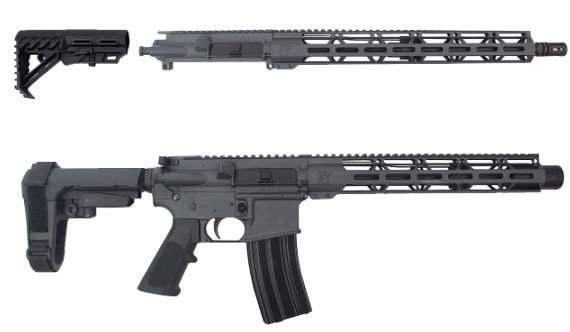 16" Sniper Grey Upper & 10.5" Sniper Grey Complete Rifle Set / 1:8 Twist / 12" & 15" MLOK Handguards - $799.99
