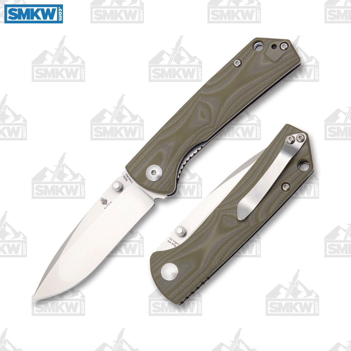Kizer V3 Vigor VG-10 Stainless Steel Blade Green G-10 Handle - $50 (Free S/H over $75, excl. ammo)