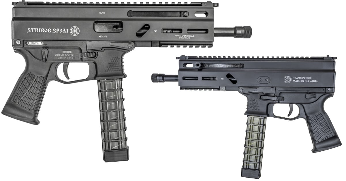 Grand Power Stribog SP9A1 Gen2 9mm, 8" Barrel, Hardcoat Anodized, M-Lok Rail, 3x30rd Mags - $679.99 w/code "WELCOME20"