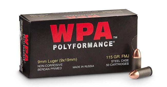 Wolf Performance 9mm 115 Grain FMJ 200Rnds (4x50Rnd boxes) - $46.96 after code 