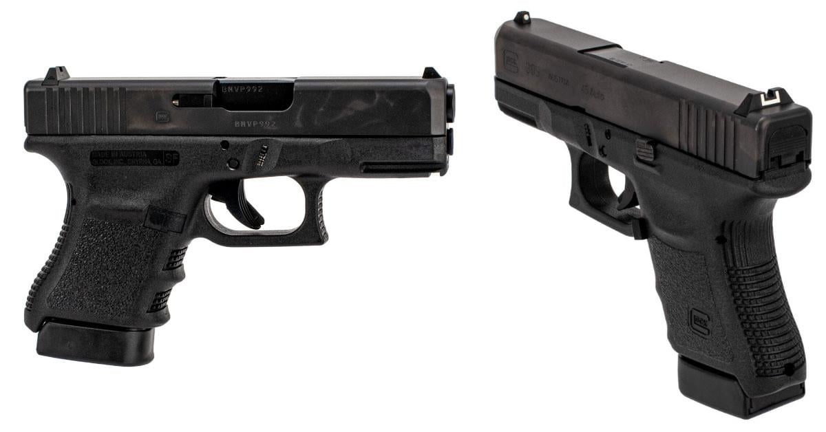 Glock G30S vs Glock G36 size comparison